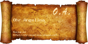 Ohr Angelina névjegykártya